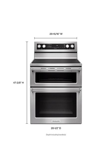 KitchenAid 6.7 cu. ft. Double Oven Electric Range with Self-Cleaning Convection Oven in Stainless Steel 4