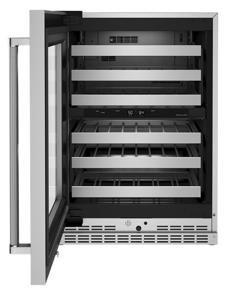 KitchenAid 24 in. Dual Zone 46-Bottle Built-In Undercounter Wine Cooler in Stainless Steel 3